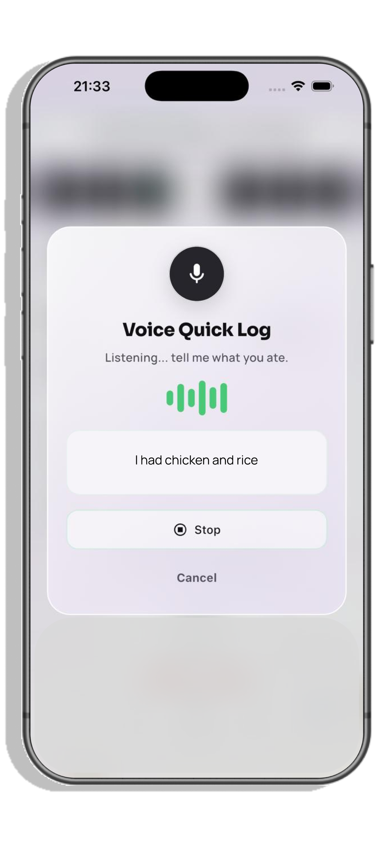 ThriveX Voice Quick Log
